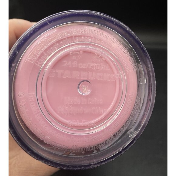 STARBUCKS Pink Beetle Bug Roach Mermaid Siren Logo Cold Cup Tumbler No Straw - Picture 4 of 8